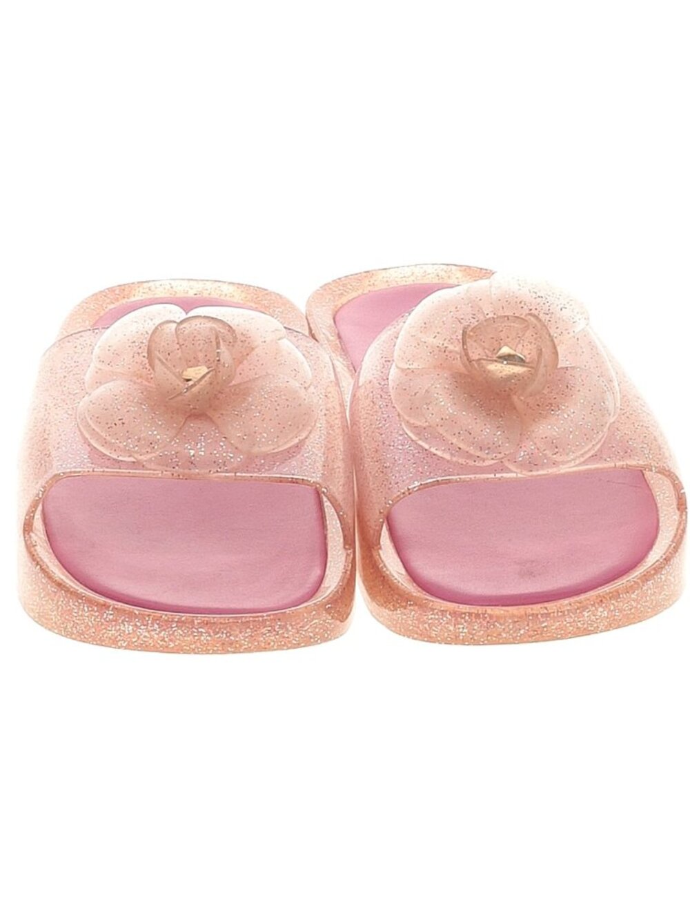Kate Spade Sparkly pink flower slides, size 7 EUC